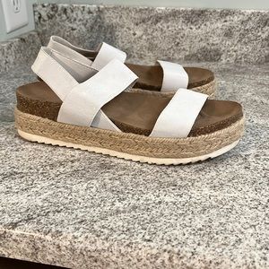White Espadrille sandals.  Size 7.5